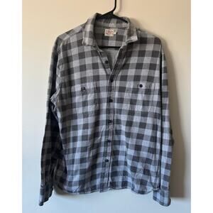 Faherty Men's Knit Seasons Flannel in Grey/Black Buffalo Check Size Large
